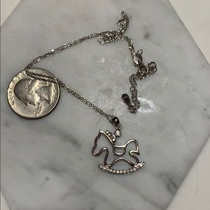 Little pony 925 silver with crystals necklace